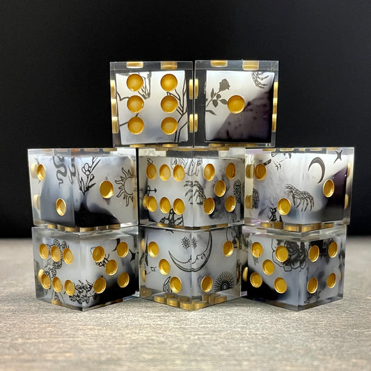 Inked Pipped D6's