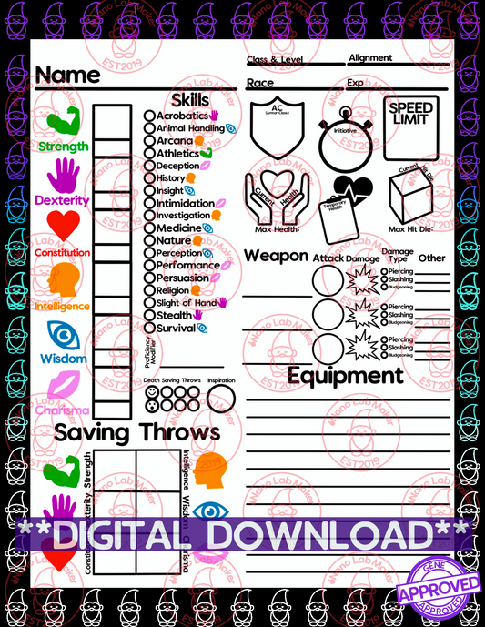 Gnome Simplified Character Sheet