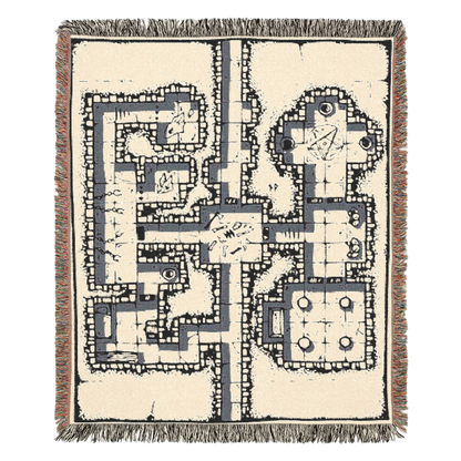 Dungeon Crawl Map | Woven Blanket Tapestry