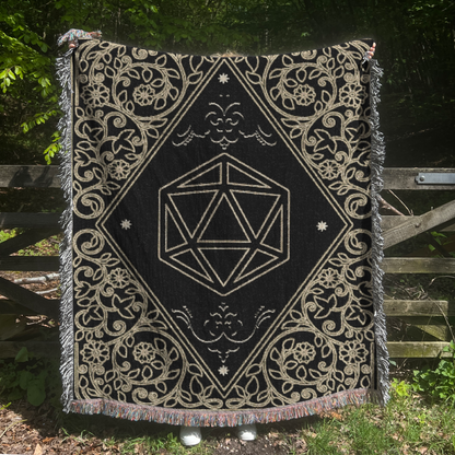 Floral D20 Design | Woven Blanket Tapestry