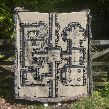 Dungeon Crawl Map | Woven Blanket Tapestry