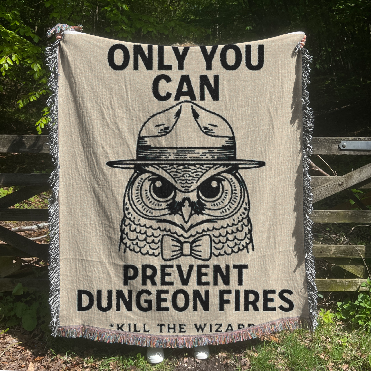 'Only You Can Prevent Dungeon Fires' | Woven Blanket Tapestry