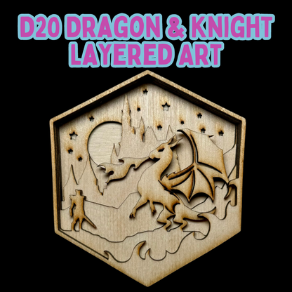 D20 Dragon & Knight Layered Art Kit