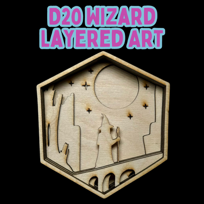 D20 Wizard Layered Art