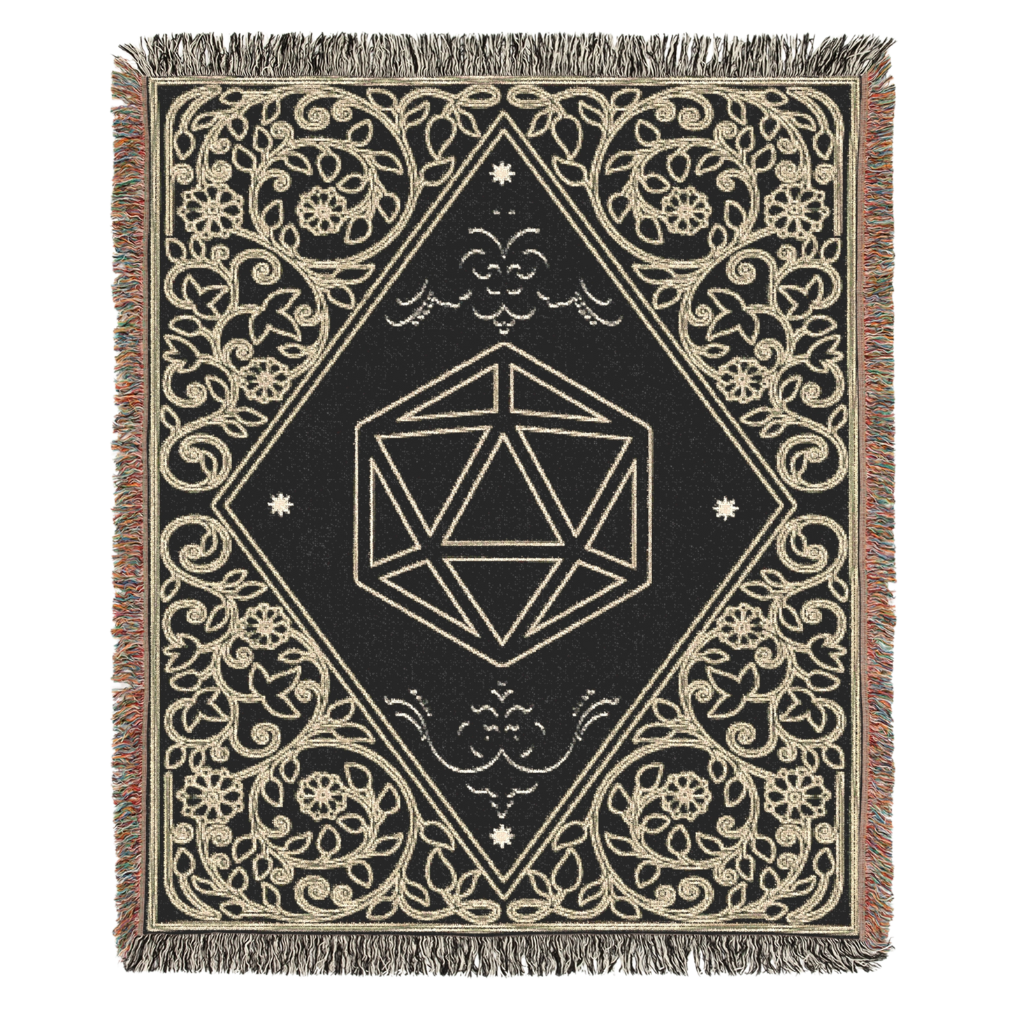 Floral D20 Design | Woven Blanket Tapestry