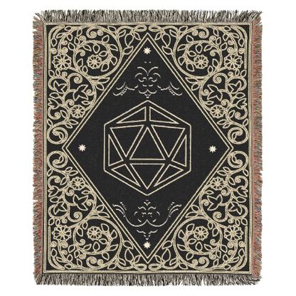 Floral D20 Design | Woven Blanket Tapestry