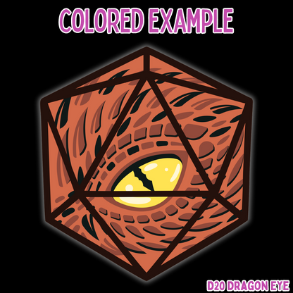 D20 Dragon Eye Layered Art