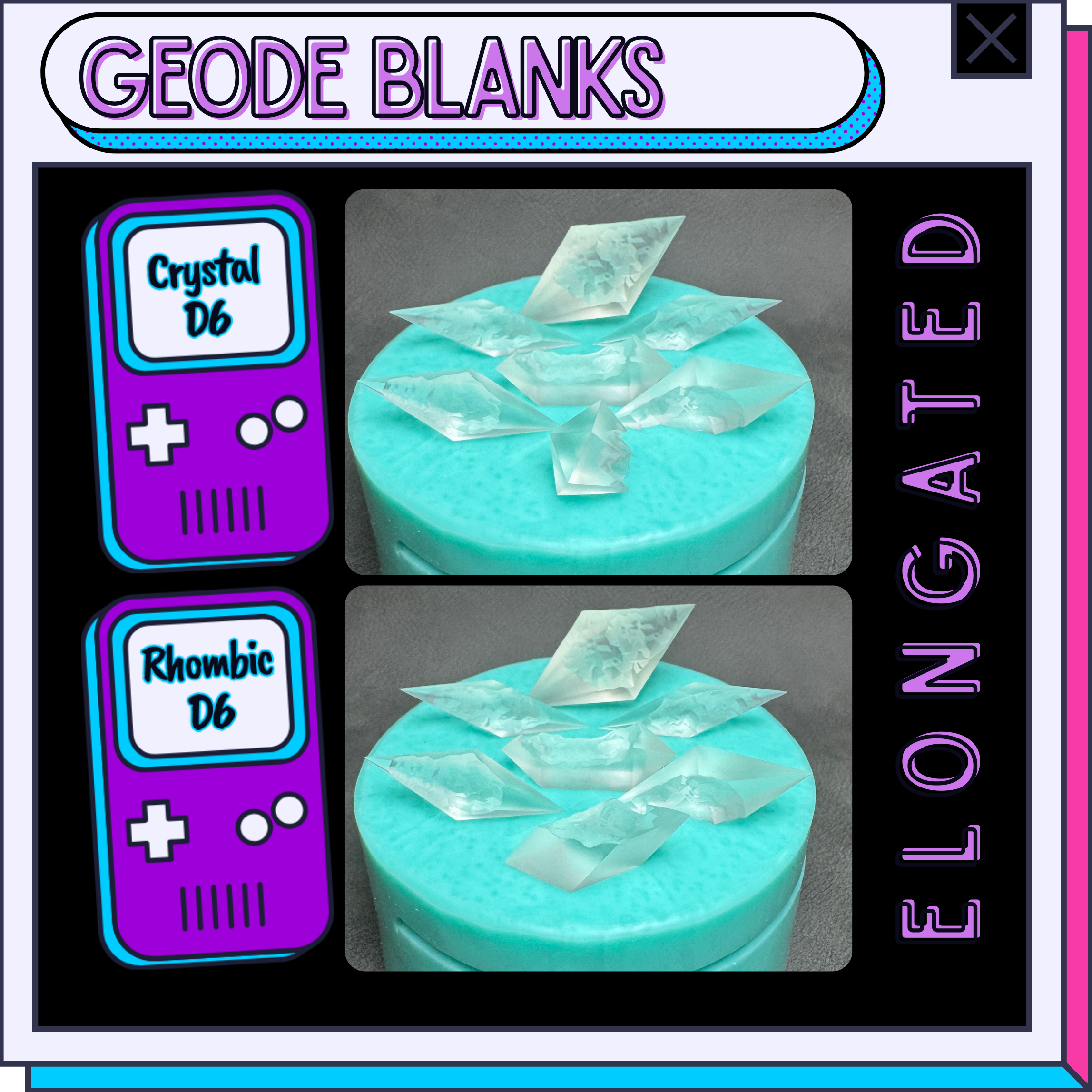 Elongated Polyhedral Dice Mold