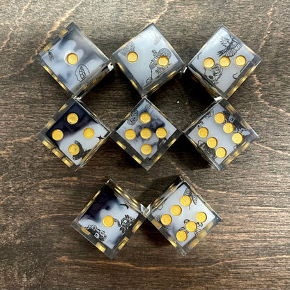 Inked Pipped D6's