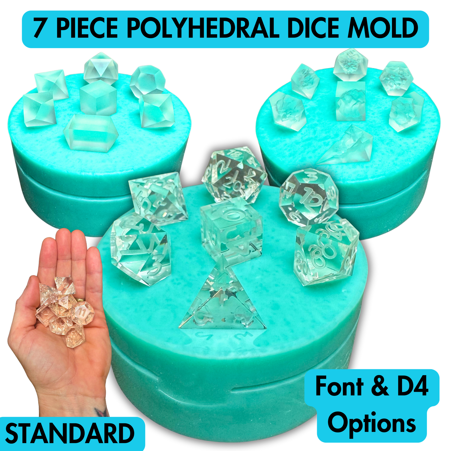 7 Piece Polyhedral Dice Mold | Standard