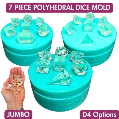 7 Piece Polyhedral Dice Mold | Jumbo