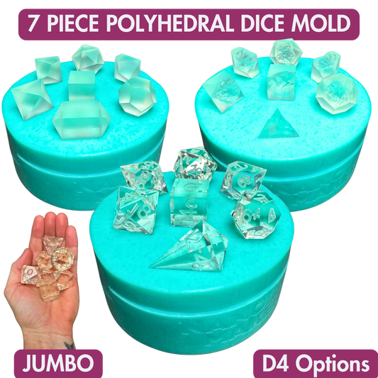 7 Piece Polyhedral Dice Mold | Jumbo