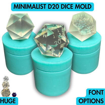 Minimalist D20 Dice Mold | 40mm Jumbo