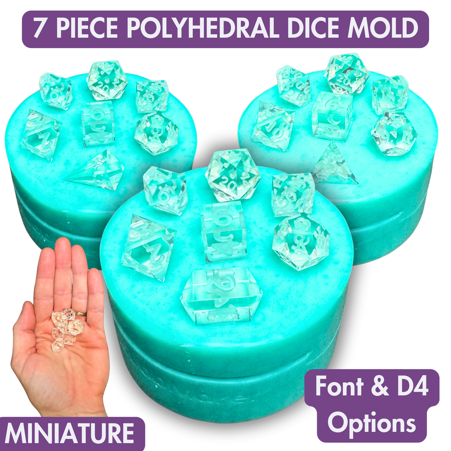 7 Piece Polyhedral Dice Mold | Mini