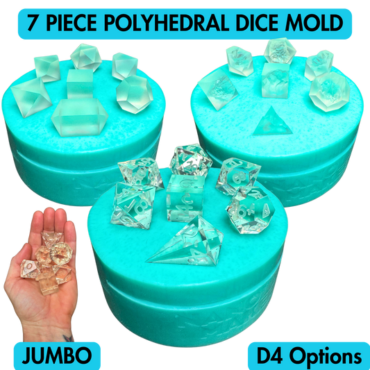 7 Piece Polyhedral Dice Mold | Jumbo