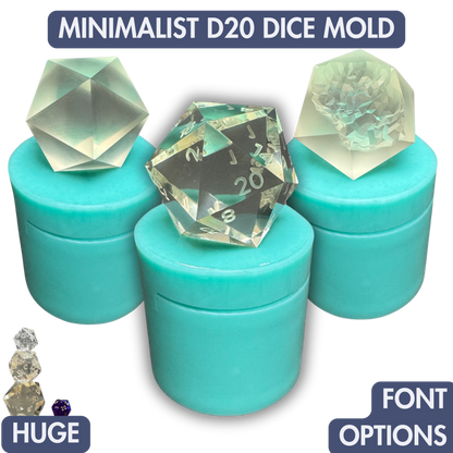 Minimalist D20 Dice Mold | 40mm Jumbo