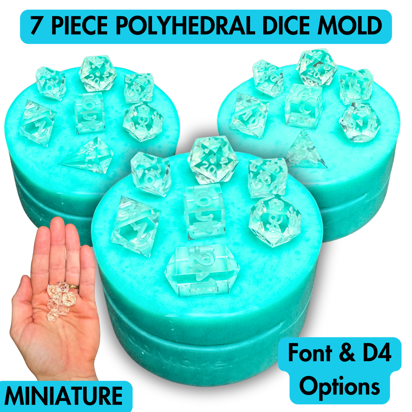 7 Piece Polyhedral Dice Mold | Mini