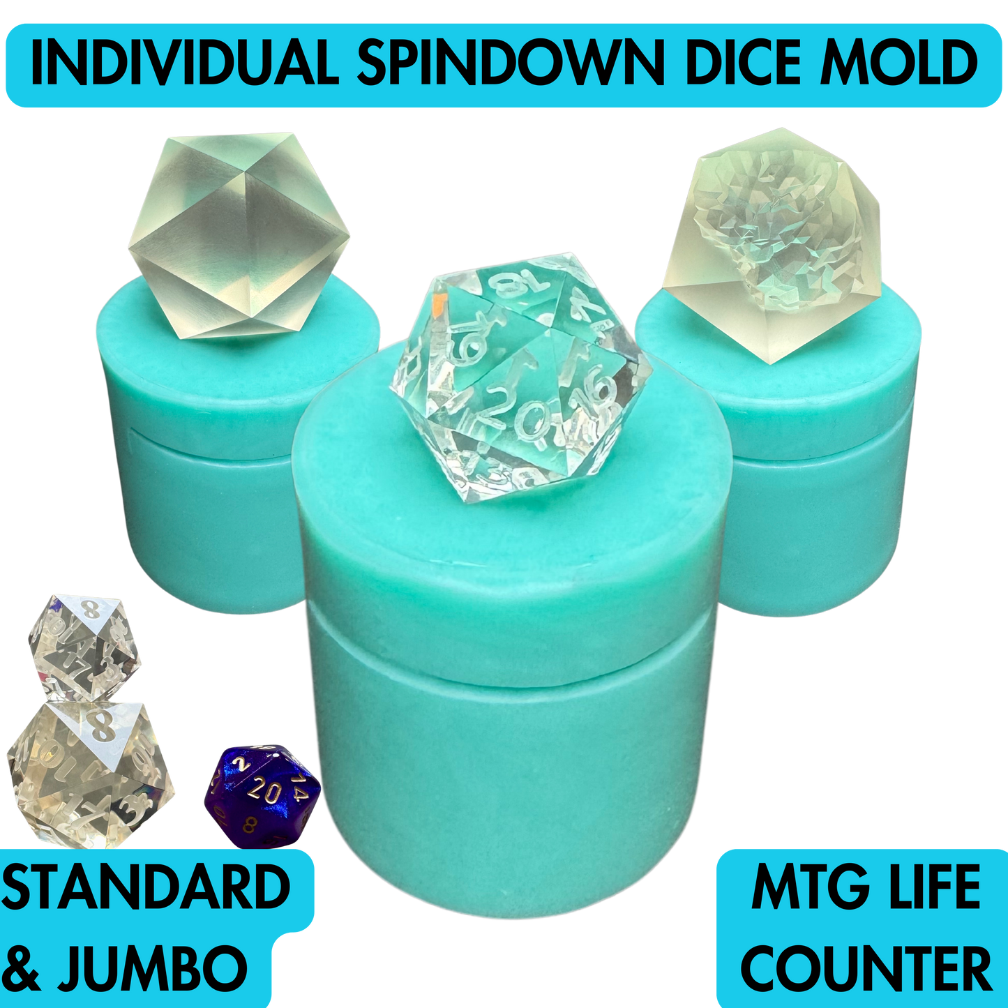 Spindown Dice Mold | Standard & Jumbo