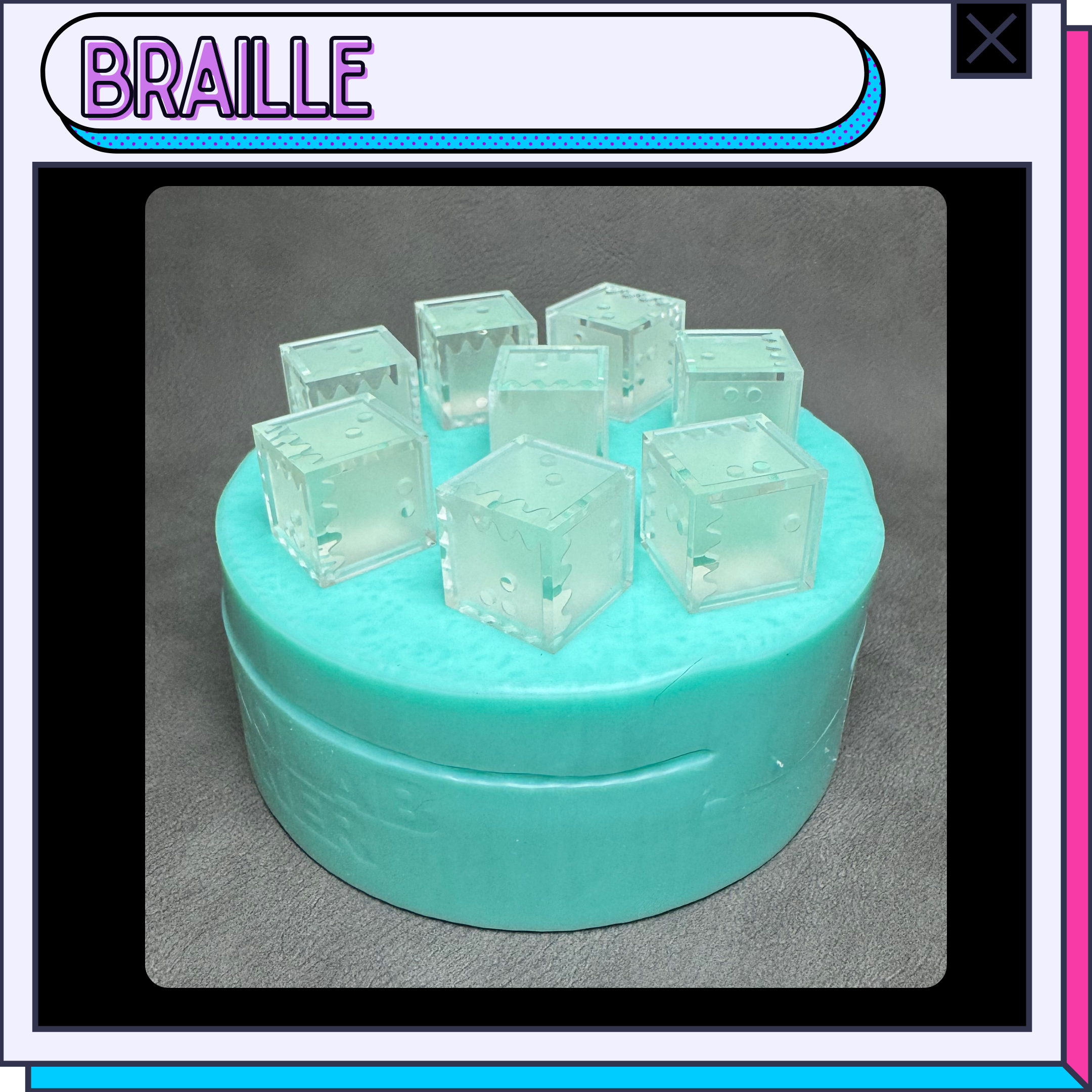 D6 dice mold option: braille numbering