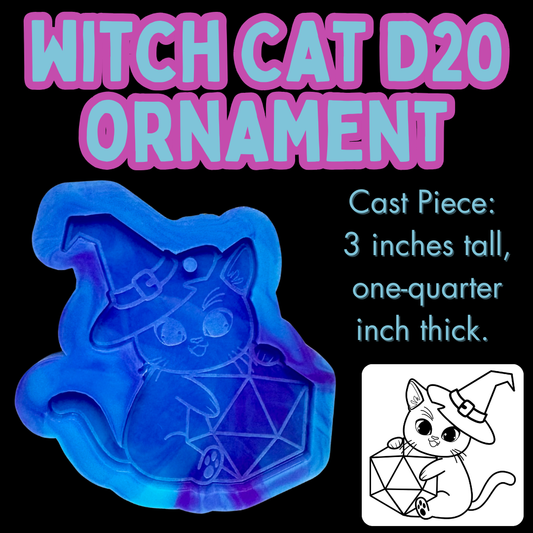 Witch Cat D20 Ornament