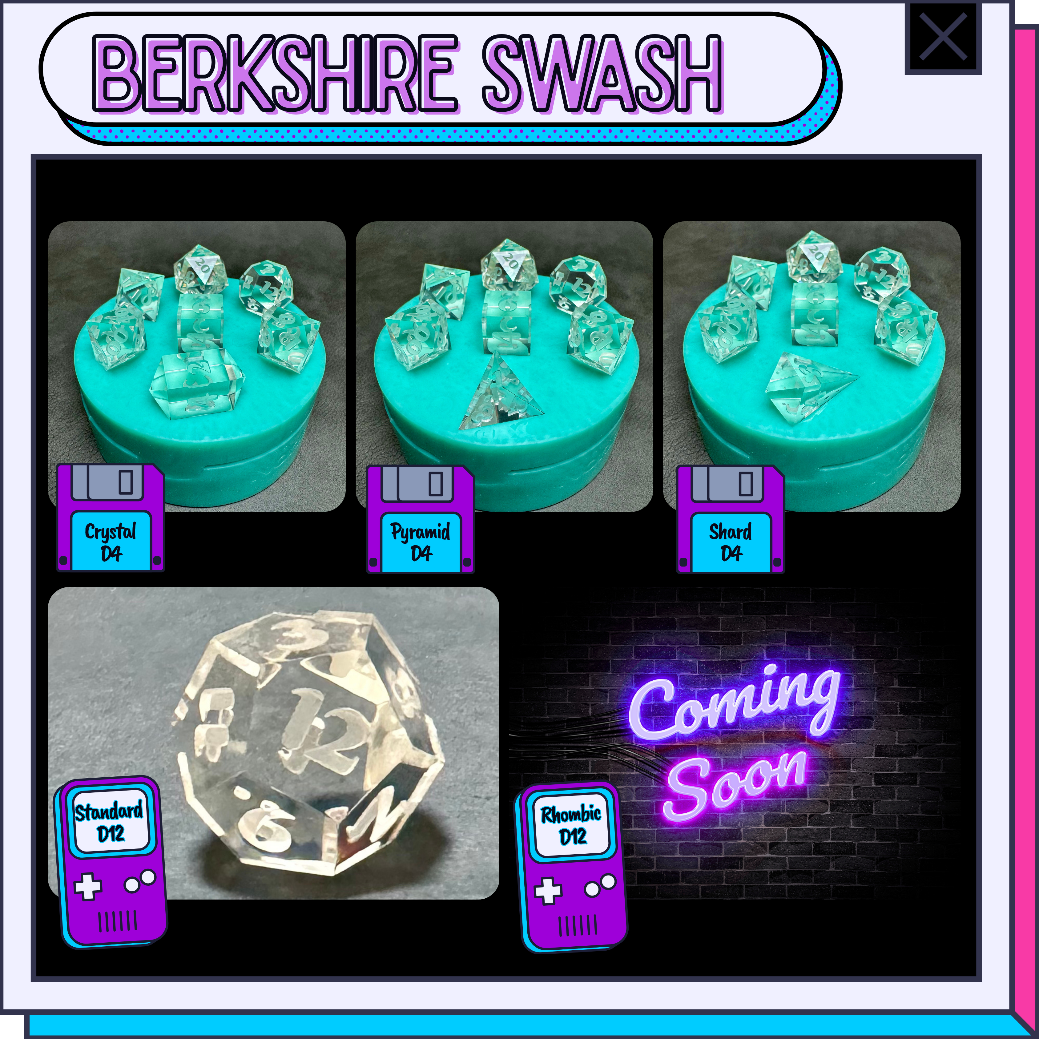 Polyhedral dice mold options overview graphic