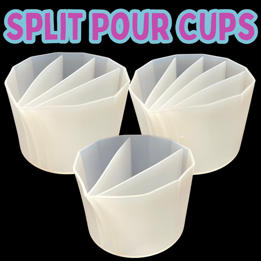 split pour cups, 3 chamber - 4 chamber and 5 chamber