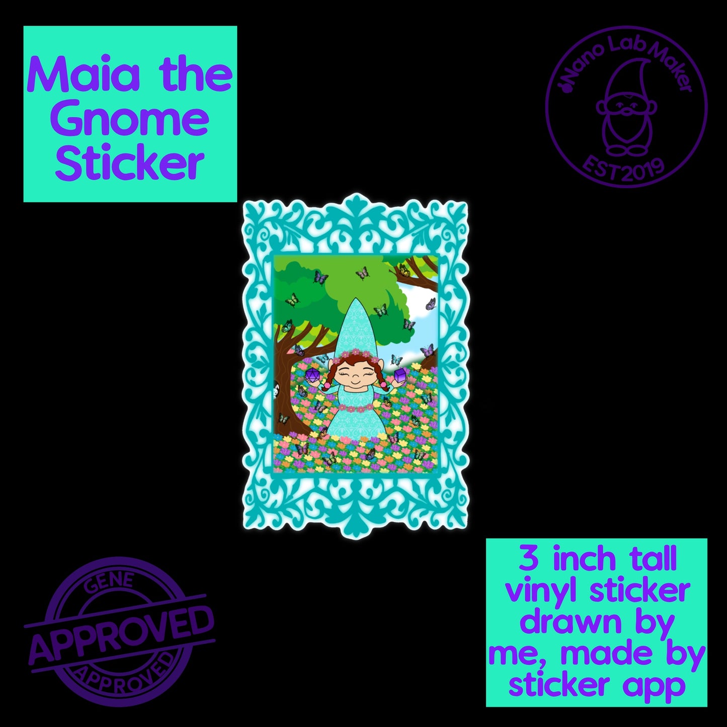 Maia the Gnome Sticker
